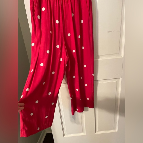 Ann Taylor LOFT Polka Dot Wide Leg Crop Jumpsuit Size Small Petite - Picture 6 of 6